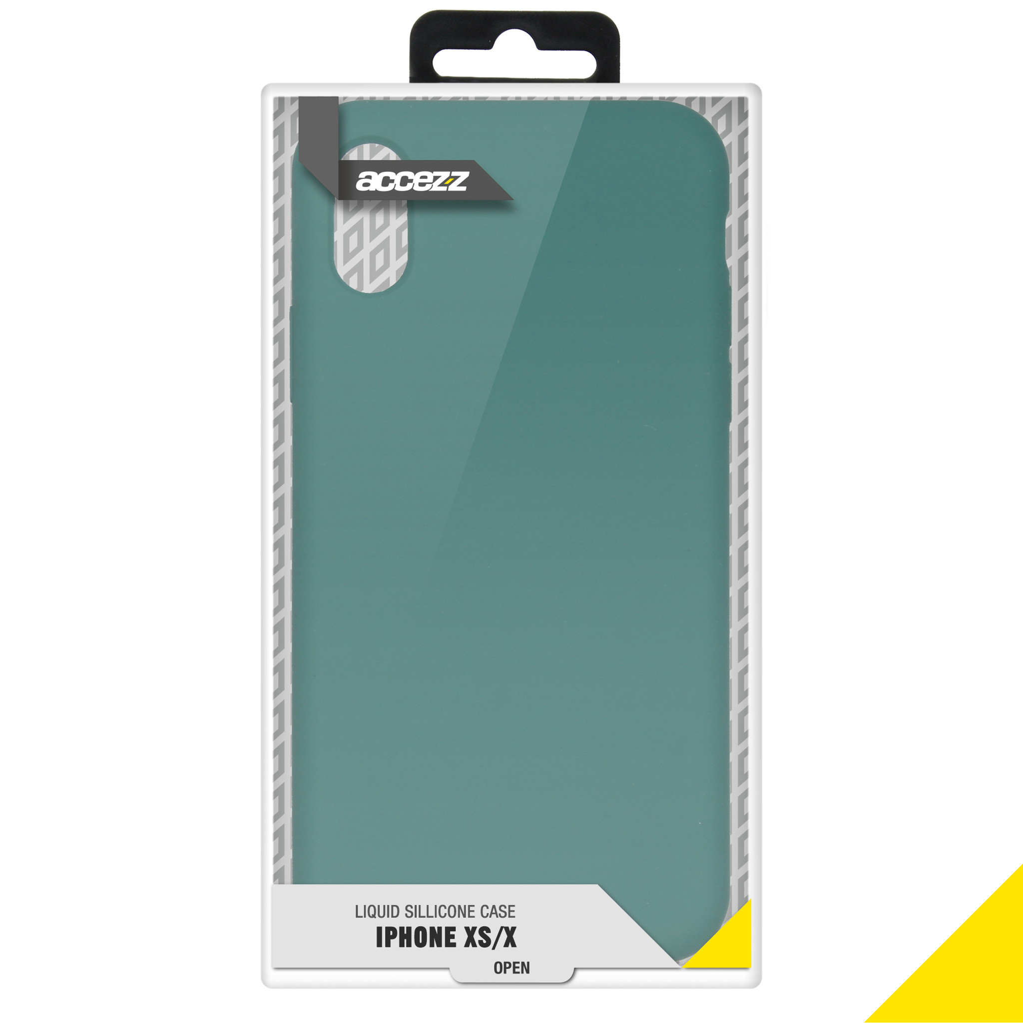 Accezz Liquid Silicone Backcover Apple iPhone Xs / X - Donkergroen
