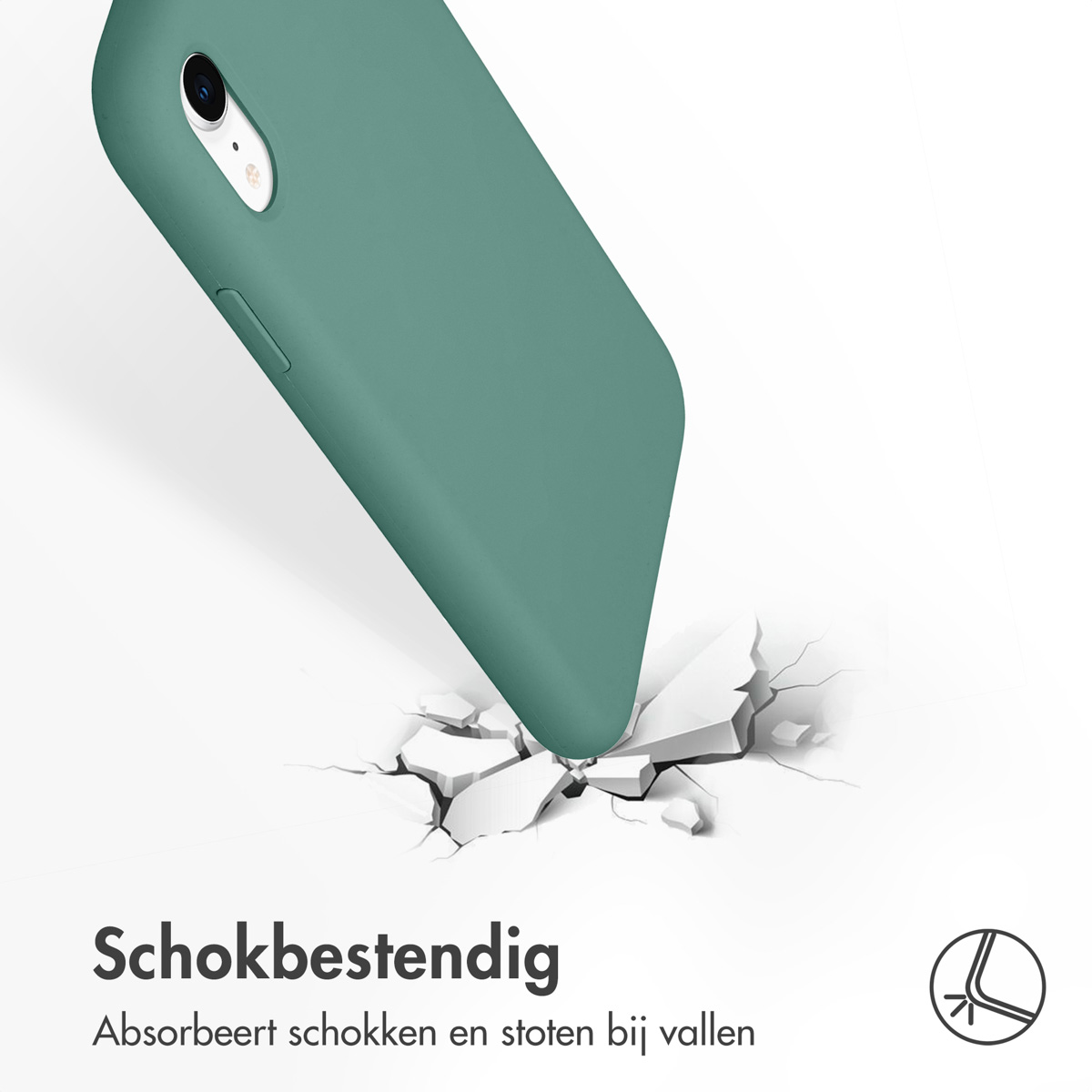 Accezz Liquid Silicone Backcover Apple iPhone Xr - Donkergroen