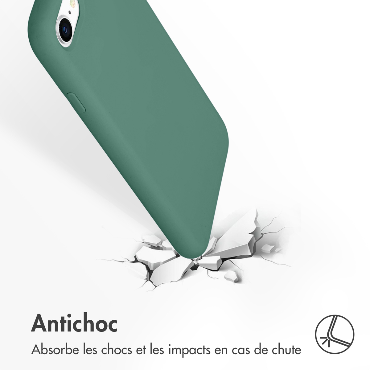 Accezz Liquid Silicone Backcover Apple iPhone SE (2022 / 2020) / 8 / 7 - Donkergroen