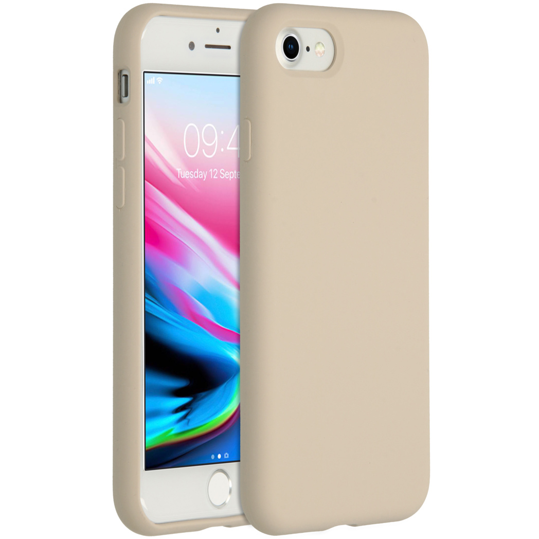 Accezz Liquid Silicone Backcover Apple iPhone SE (2022 / 2020) / 8 / 7 - Stone