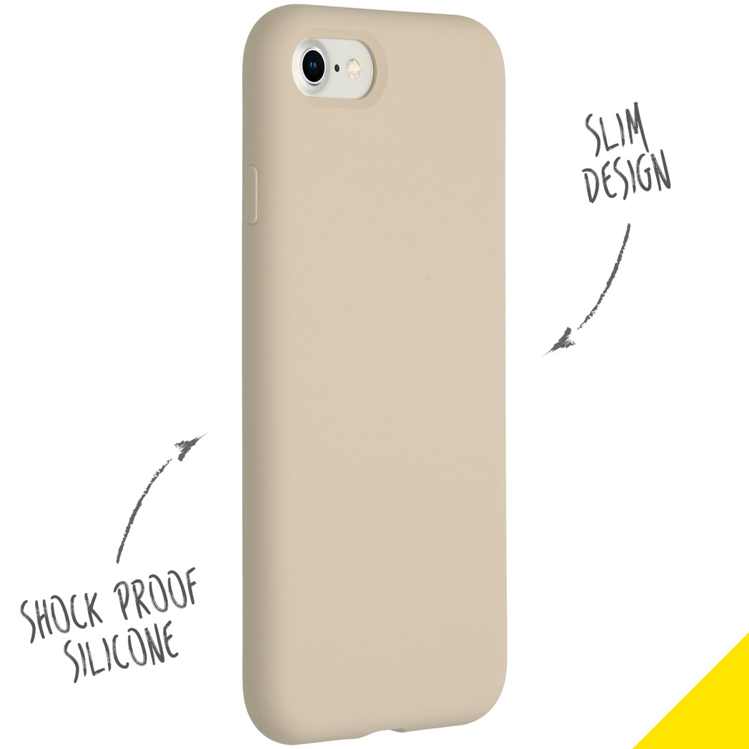 Accezz Liquid Silicone Backcover Apple iPhone SE (2022 / 2020) / 8 / 7 - Stone