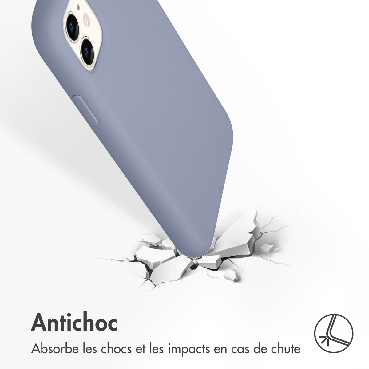 Accezz Liquid Silicone Backcover Apple iPhone 11 - Lavender Gray