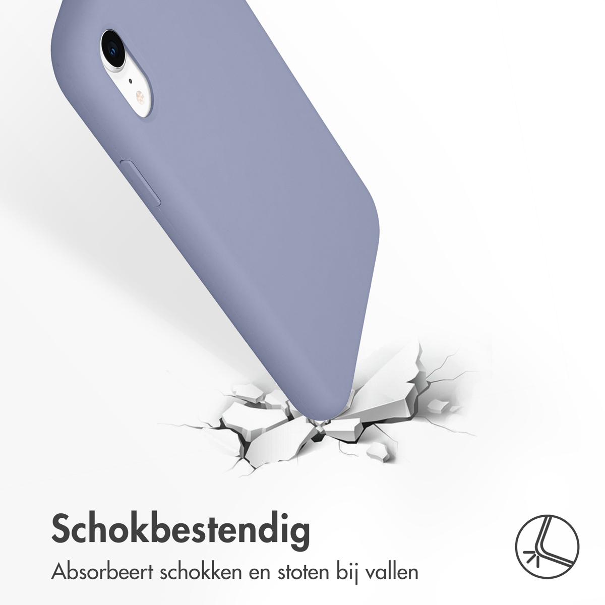 Accezz Liquid Silicone Backcover Apple iPhone Xr - Lavender Gray