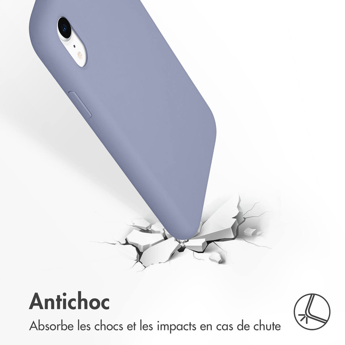 Accezz Liquid Silicone Backcover Apple iPhone Xr - Lavender Gray