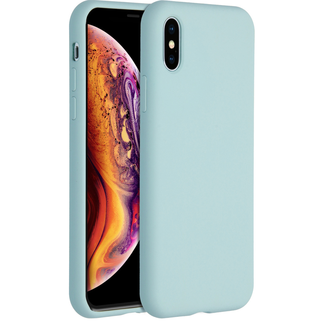 Accezz Liquid Silicone Backcover Apple iPhone Xs / X - Sky Blue