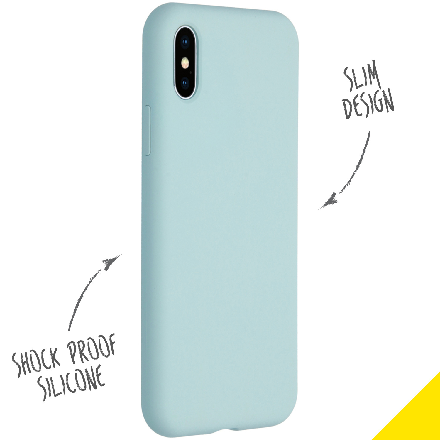 Accezz Liquid Silicone Backcover Apple iPhone Xs / X - Sky Blue
