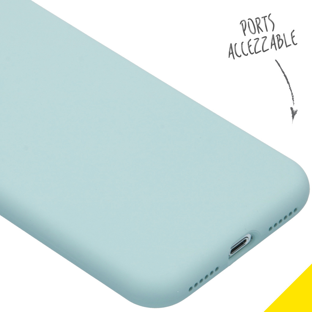 Accezz Liquid Silicone Backcover Apple iPhone Xs / X - Sky Blue