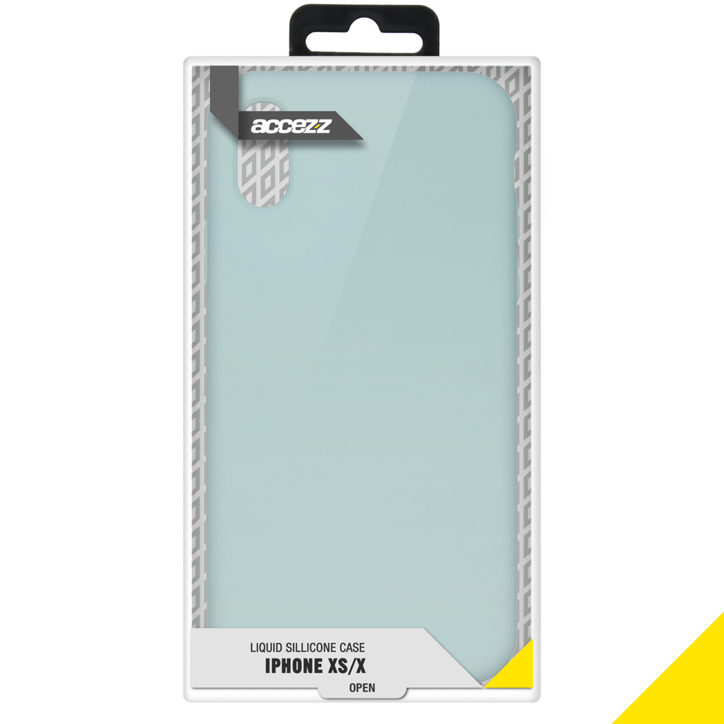 Accezz Liquid Silicone Backcover Apple iPhone Xs / X - Sky Blue