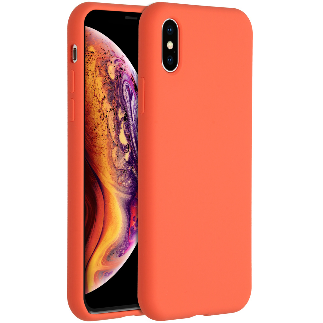Accezz Liquid Silicone Backcover Apple iPhone Xs / X - Nectarine