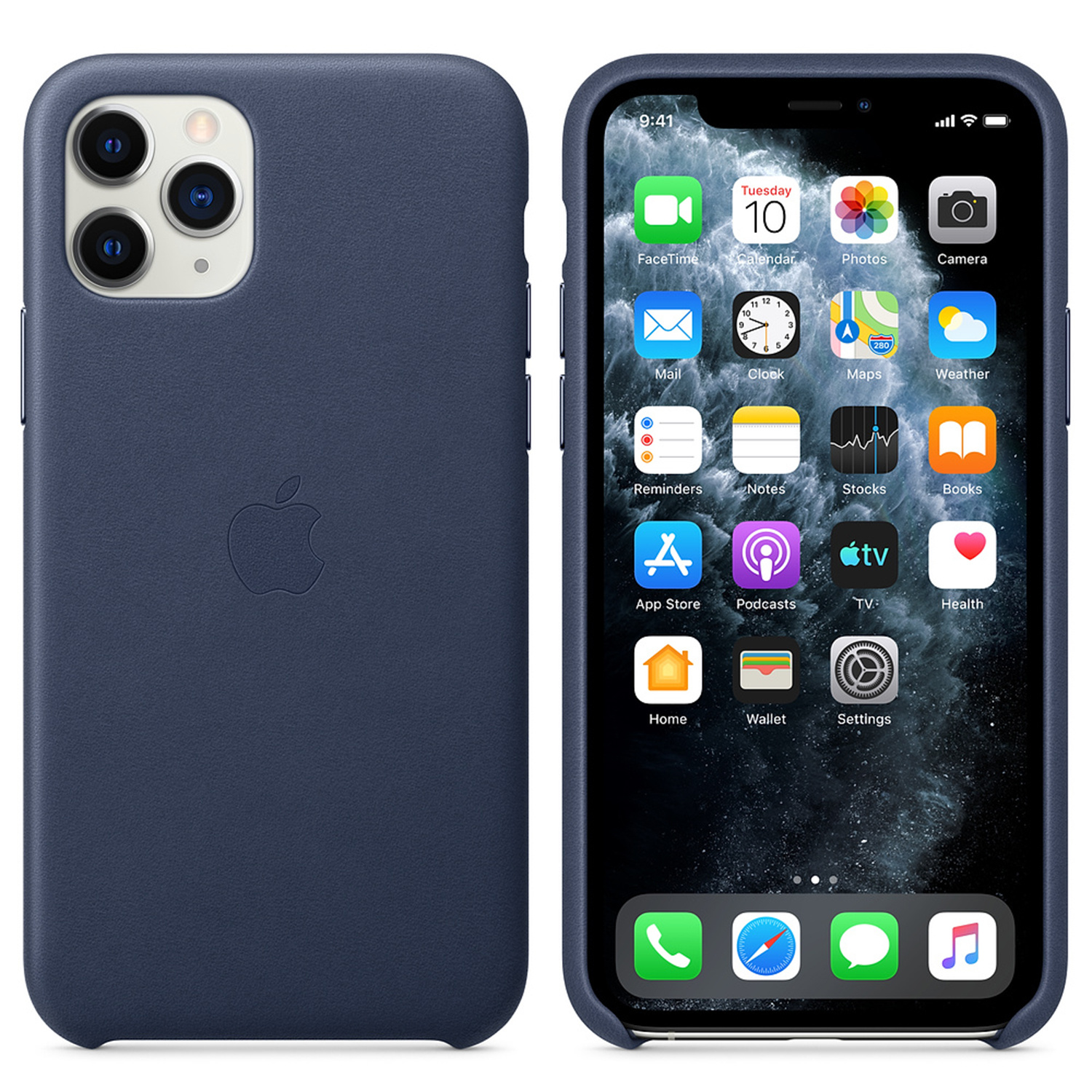 Leather Backcover Apple iPhone 11 Pro - Midnight Blue