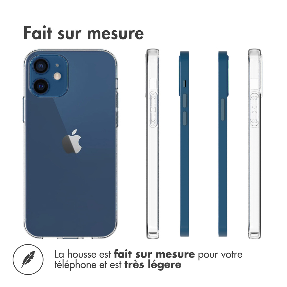 Accezz Clear Backcover Apple iPhone 12 Mini - Transparant