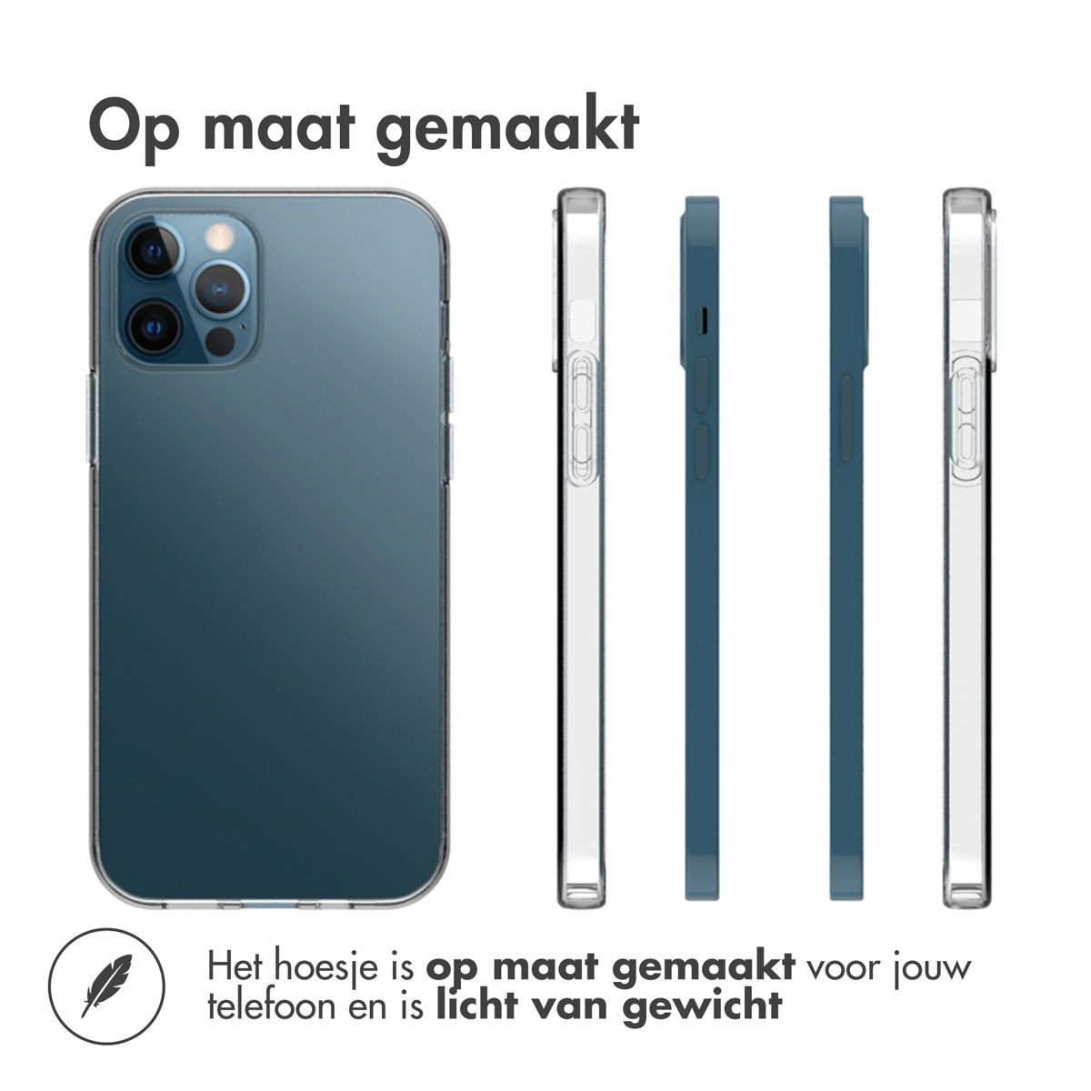 Accezz Clear Backcover Apple iPhone 12 Pro Max - Transparant