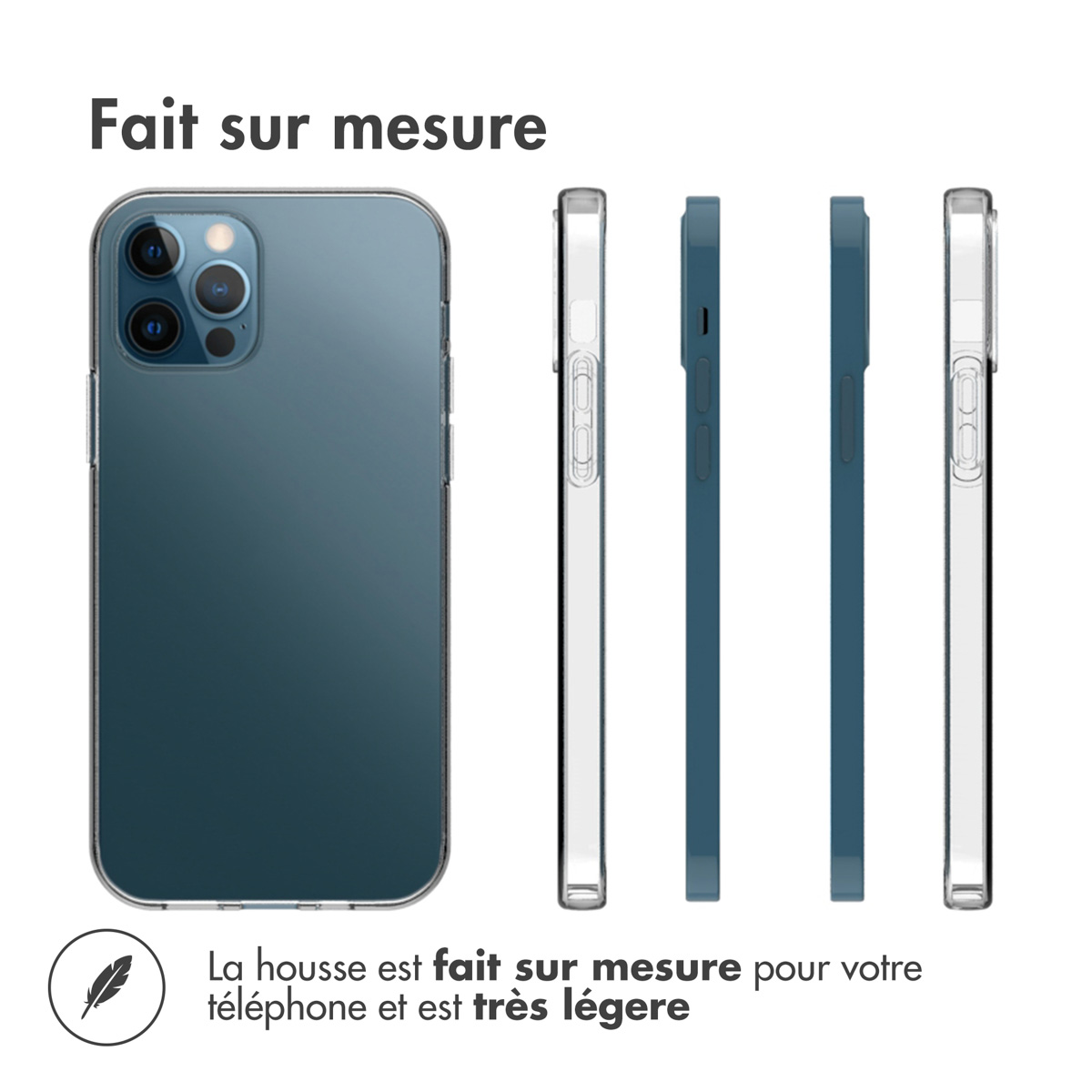 Accezz Clear Backcover Apple iPhone 12 Pro Max - Transparant