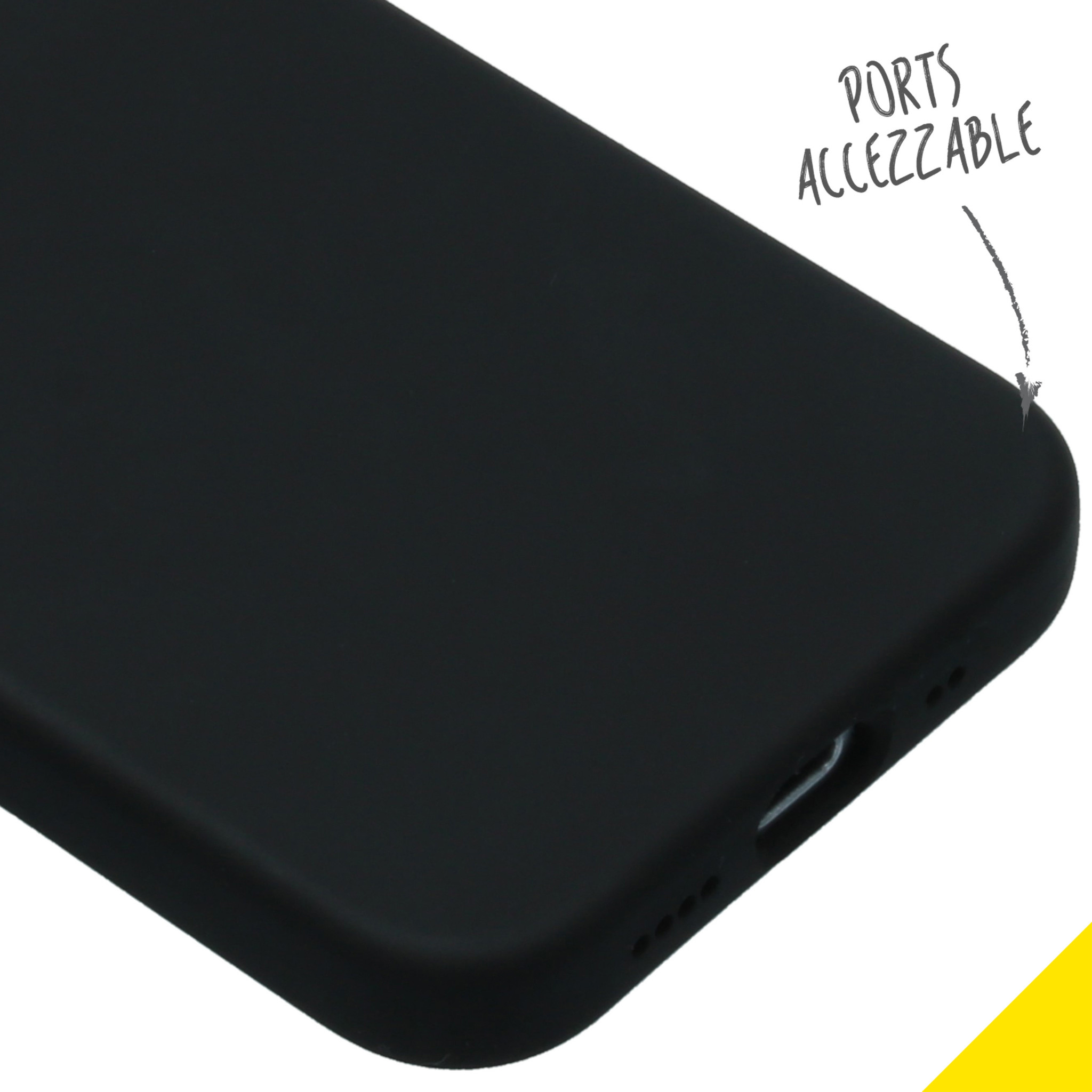 Accezz Liquid Silicone Backcover Apple iPhone 12 Mini - Zwart