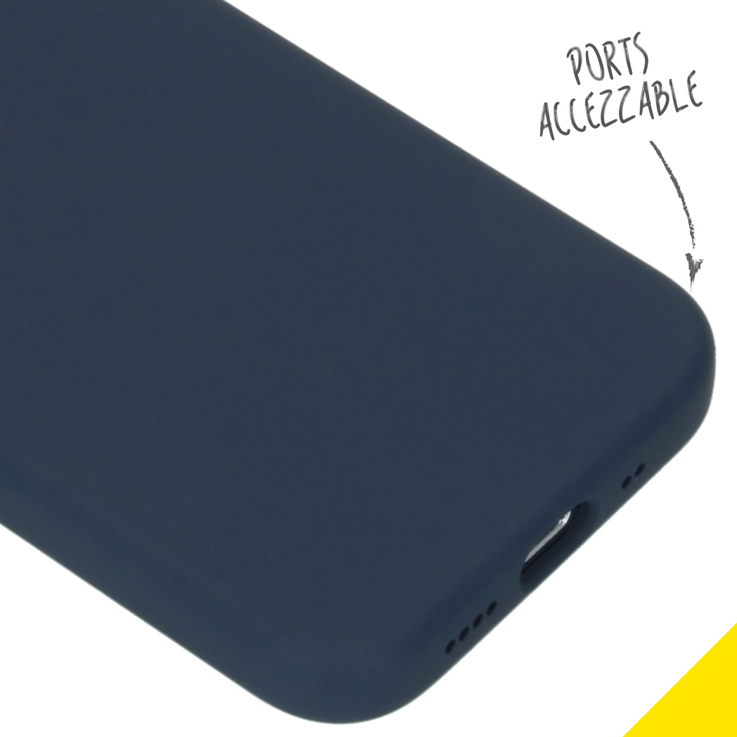 Accezz Liquid Silicone Backcover Apple iPhone 12 Mini - Donkerblauw