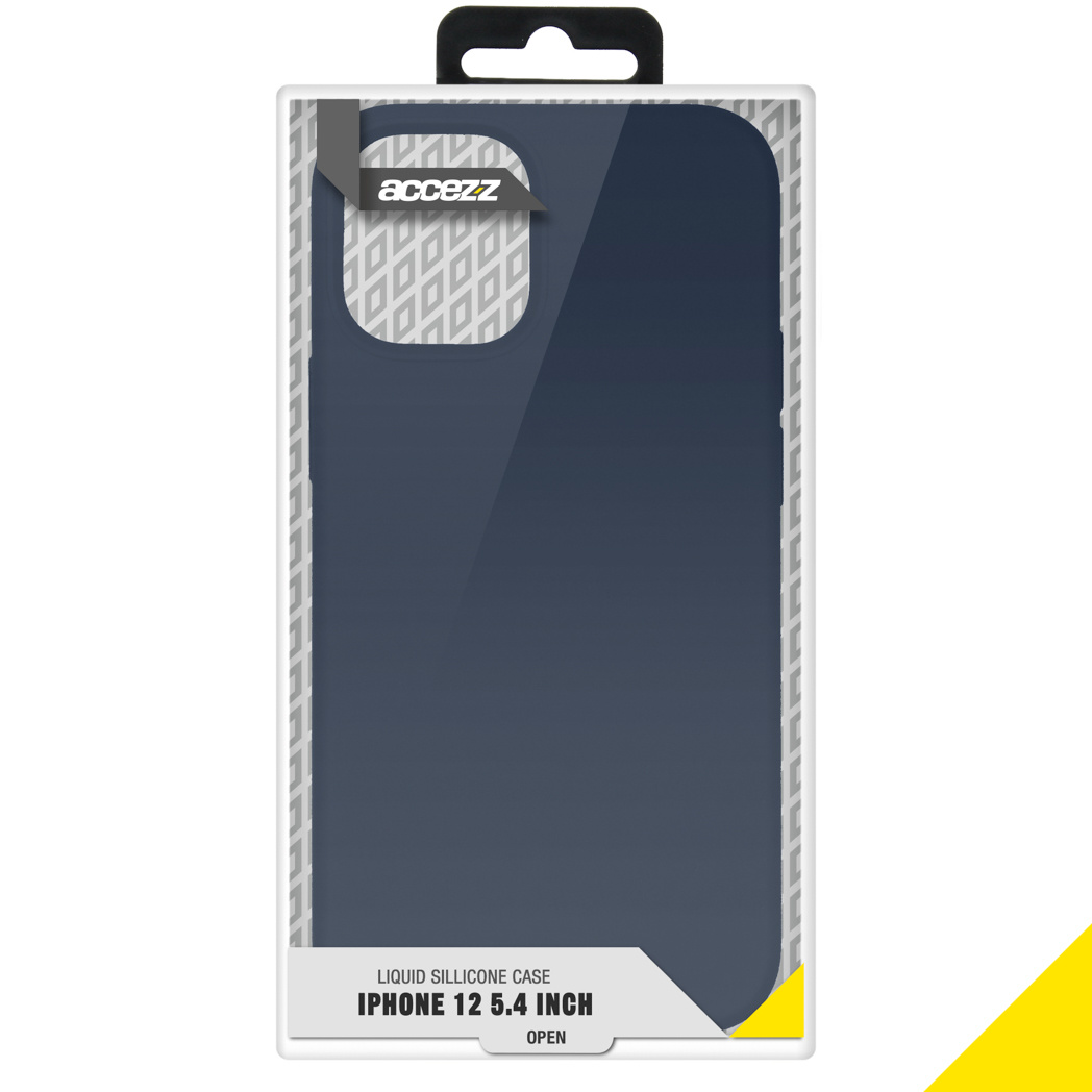 Accezz Liquid Silicone Backcover Apple iPhone 12 Mini - Donkerblauw
