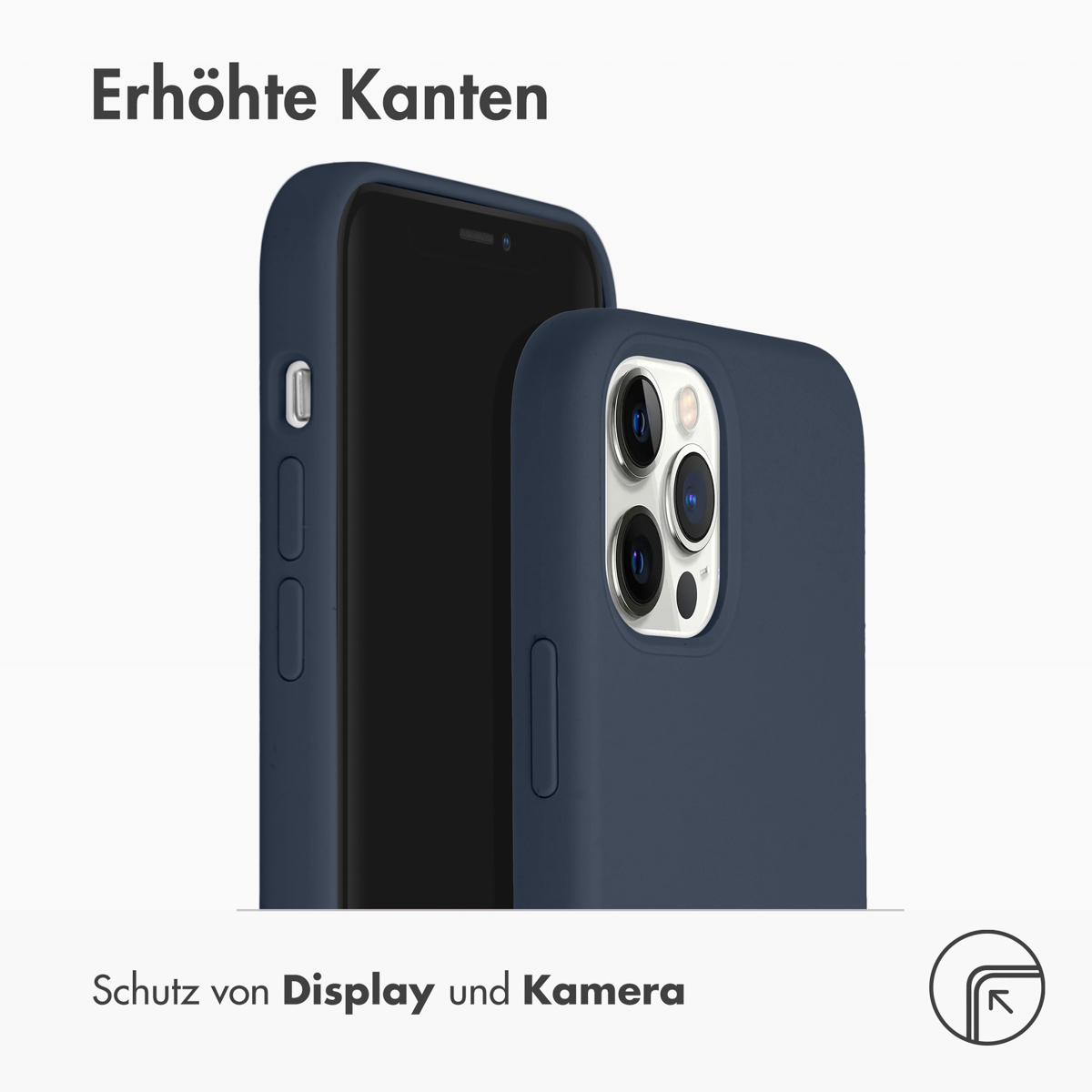 Accezz Liquid Silicone Backcover Apple iPhone 12 (Pro) - Donkerblauw