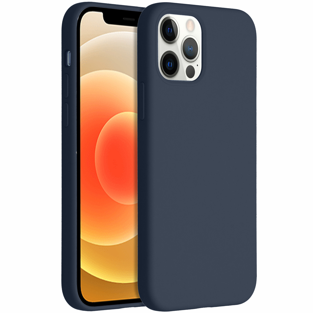 Accezz Liquid Silicone Backcover Apple iPhone 12 (Pro) - Donkerblauw