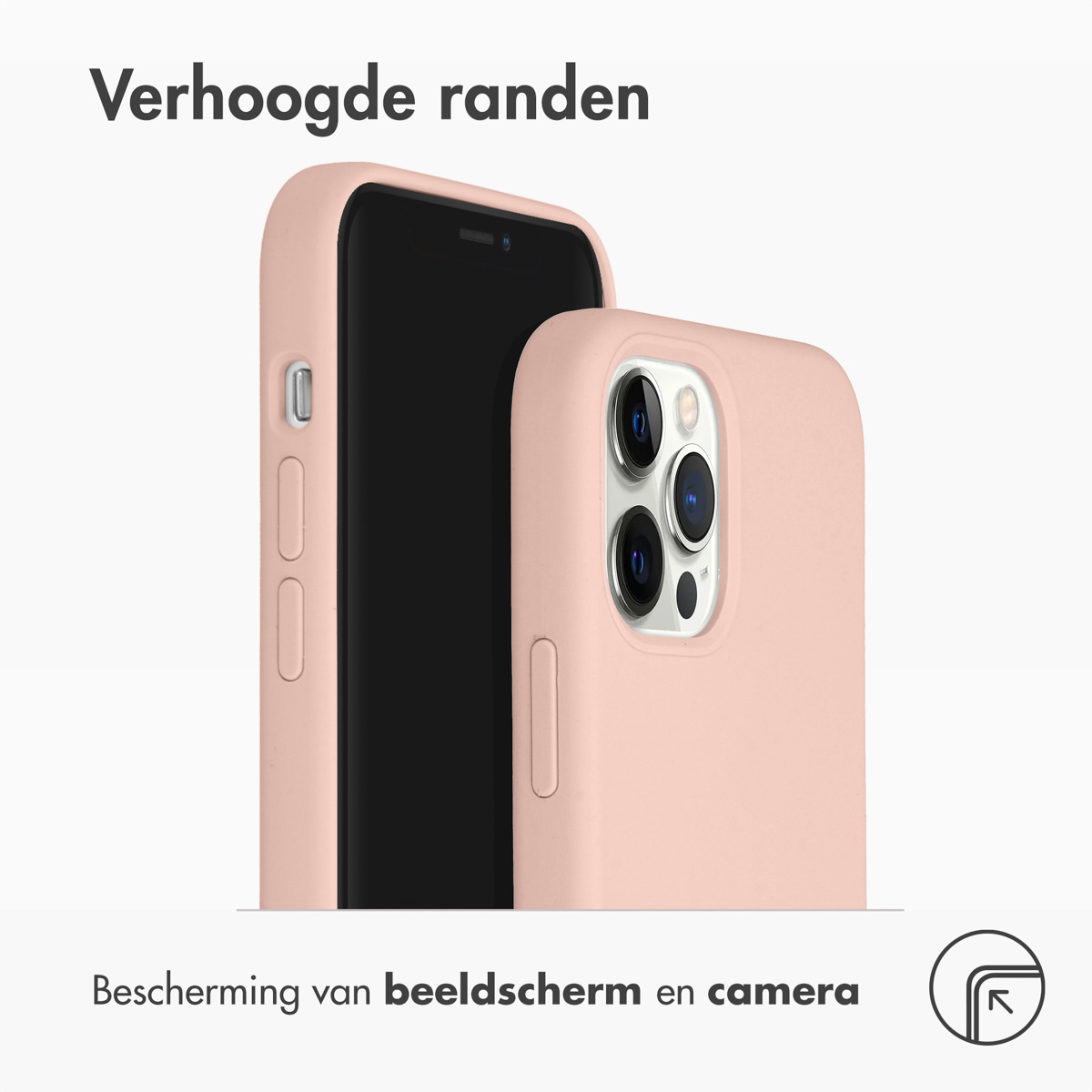 Accezz Liquid Silicone Backcover Apple iPhone 12 (Pro) - Roze