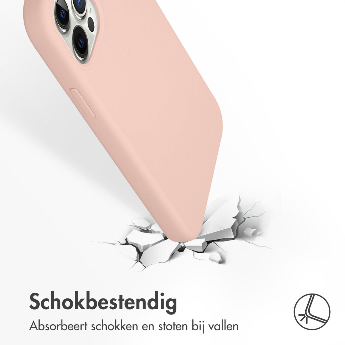 Accezz Liquid Silicone Backcover Apple iPhone 12 (Pro) - Roze