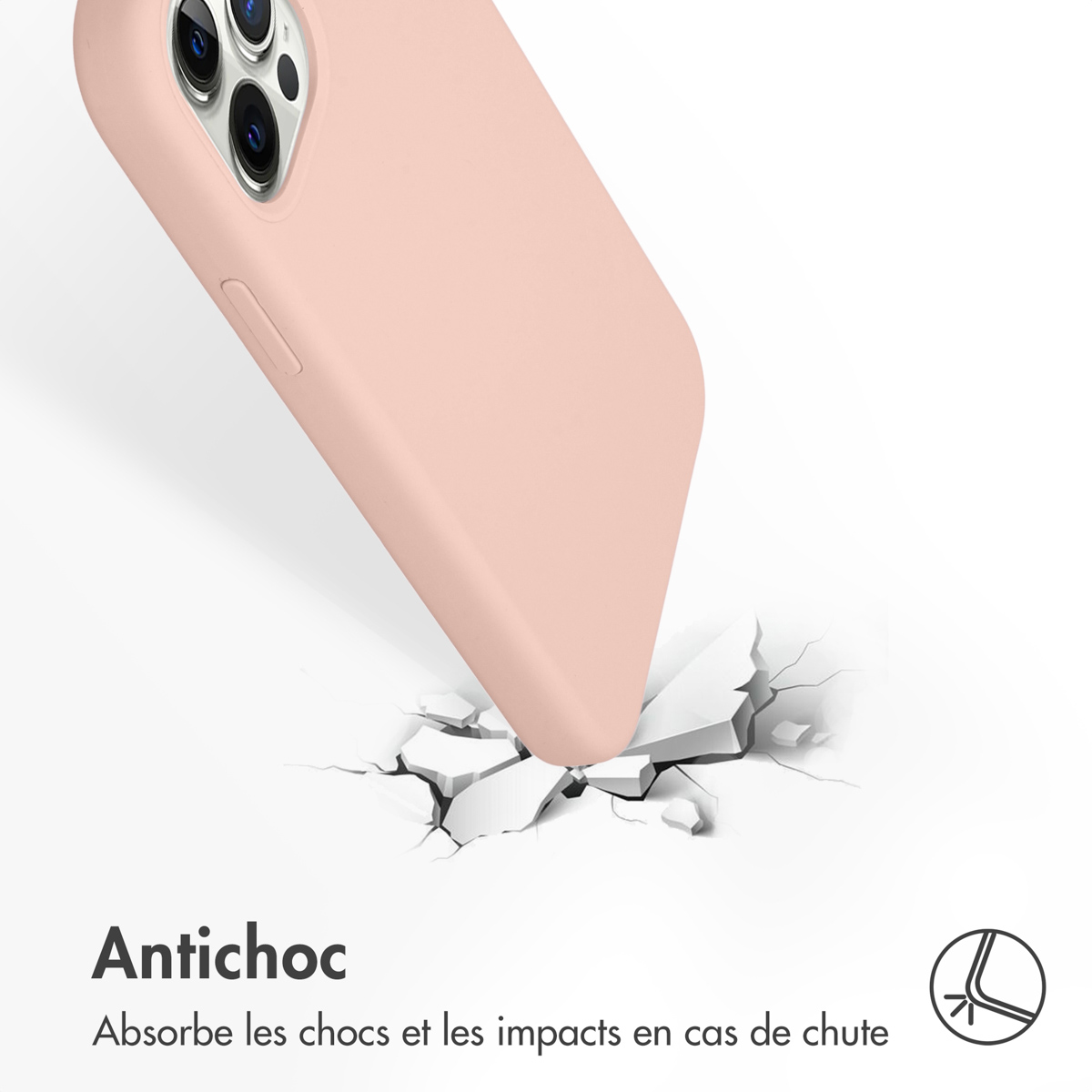 Accezz Liquid Silicone Backcover Apple iPhone 12 (Pro) - Roze