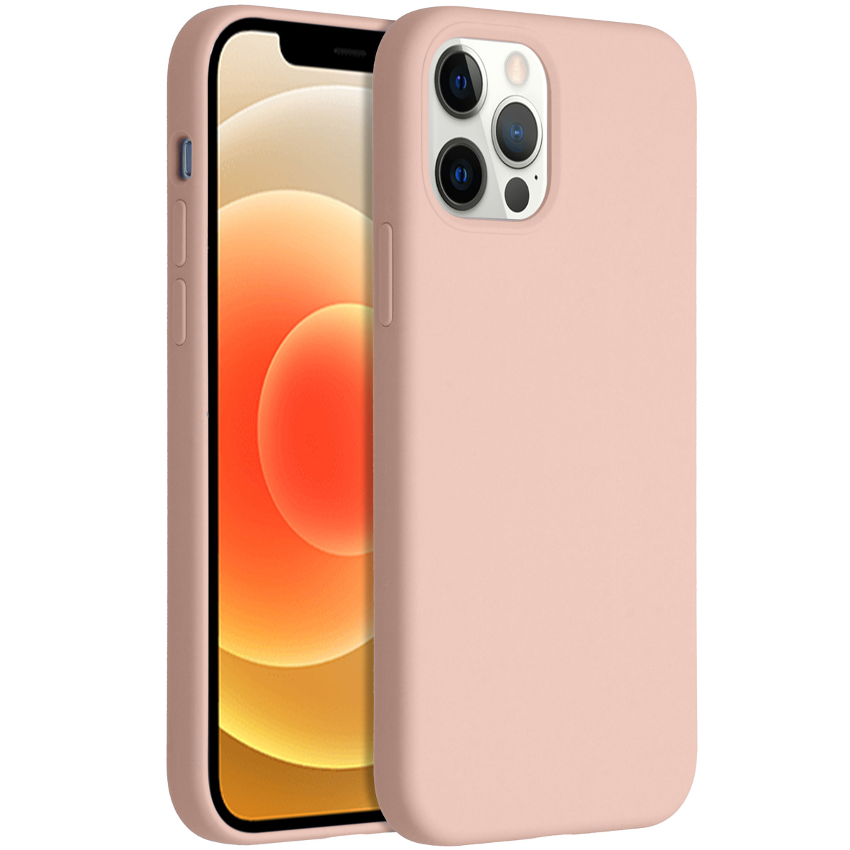 Accezz Liquid Silicone Backcover Apple iPhone 12 (Pro) - Roze