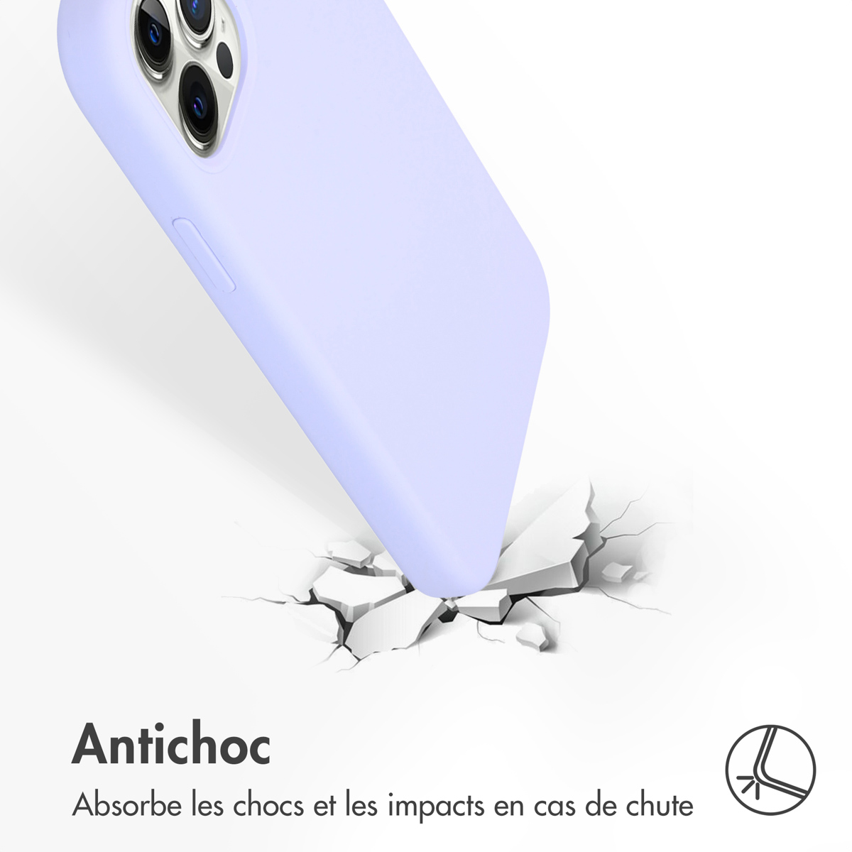 Accezz Liquid Silicone Backcover Apple iPhone 12 (Pro) - Paars