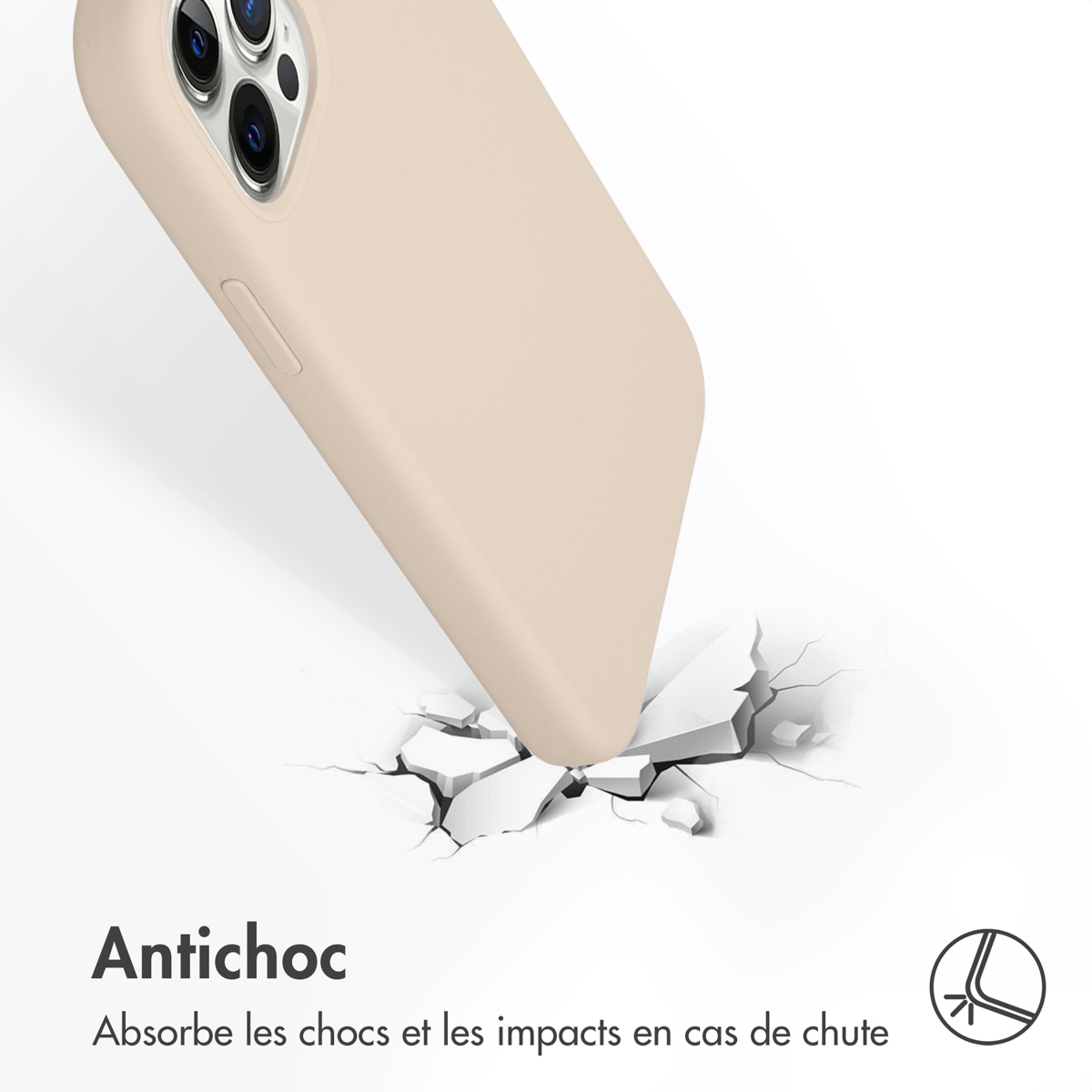 Accezz Liquid Silicone Backcover Apple iPhone 12 (Pro) - Stone