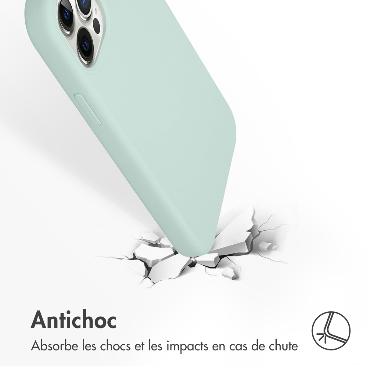 Accezz Liquid Silicone Backcover Apple iPhone 12 (Pro) - Sky Blue