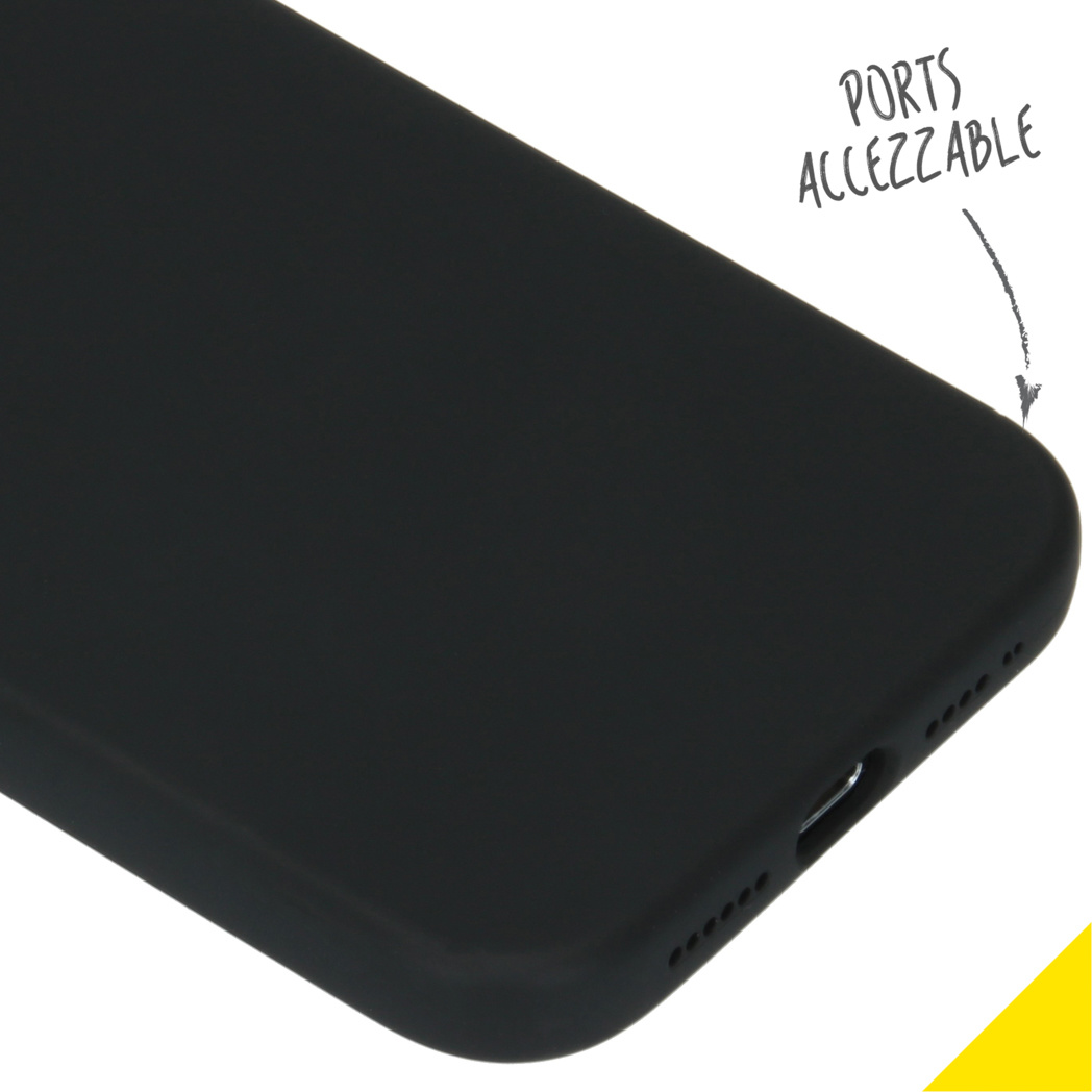 Accezz Liquid Silicone Backcover Apple iPhone 12 Pro Max - Zwart