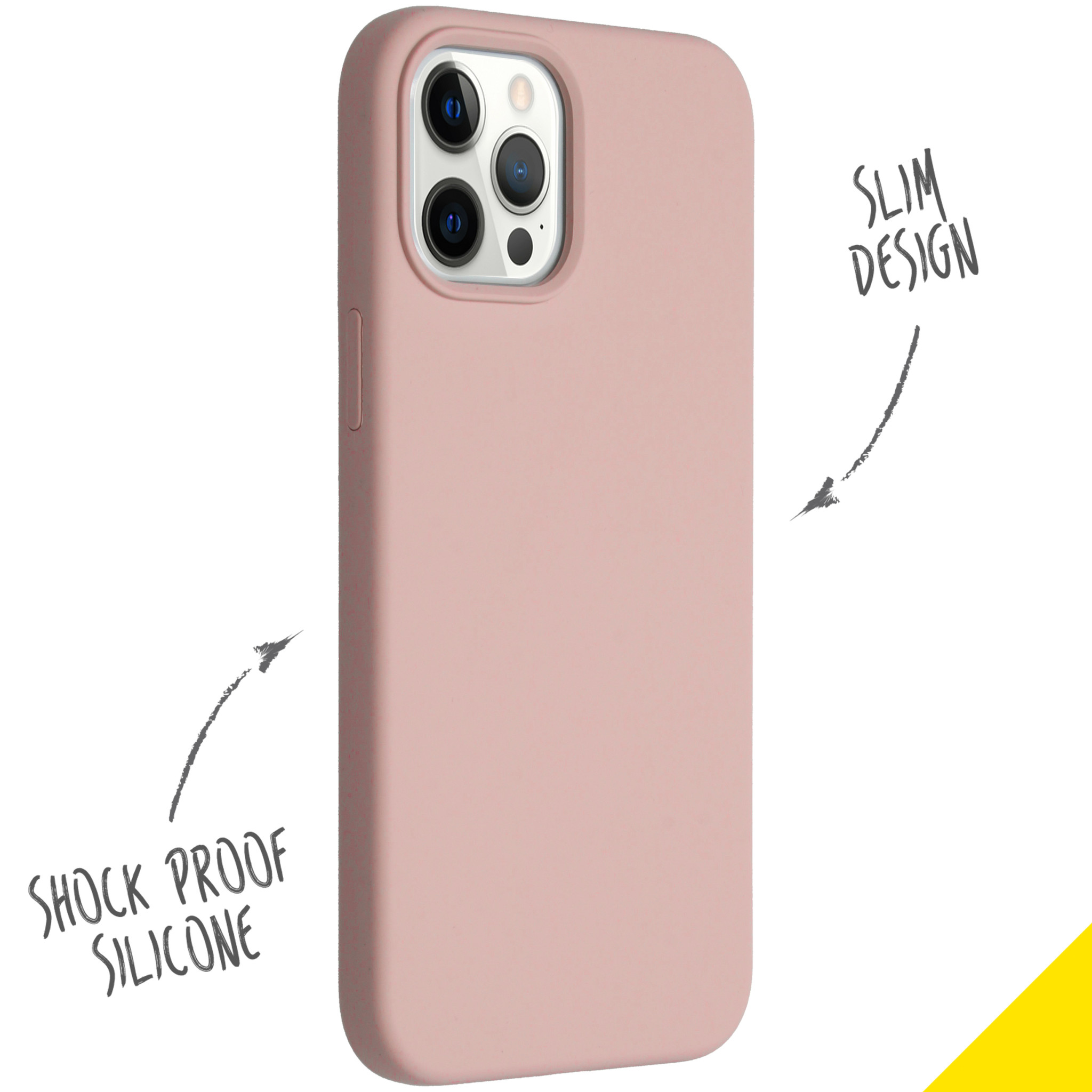 Accezz Liquid Silicone Backcover Apple iPhone 12 Pro Max - Roze
