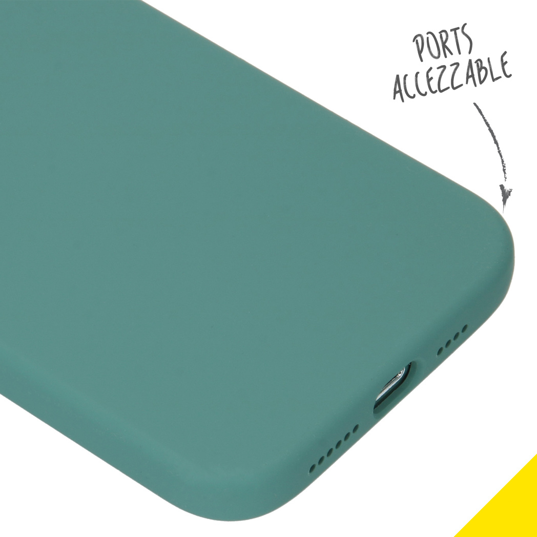 Accezz Liquid Silicone Backcover Apple iPhone 12 Pro Max - Donkergroen