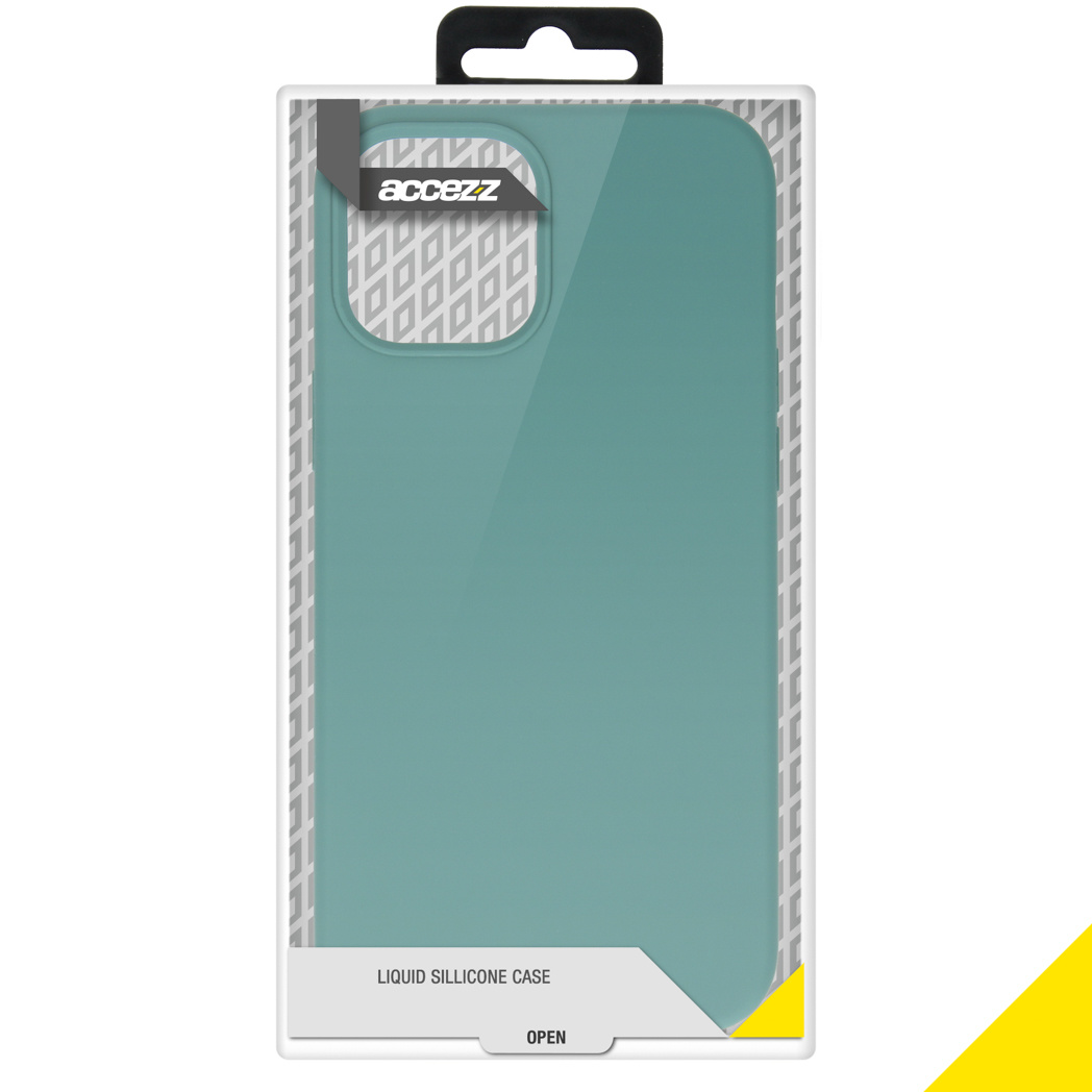 Accezz Liquid Silicone Backcover Apple iPhone 12 Pro Max - Donkergroen