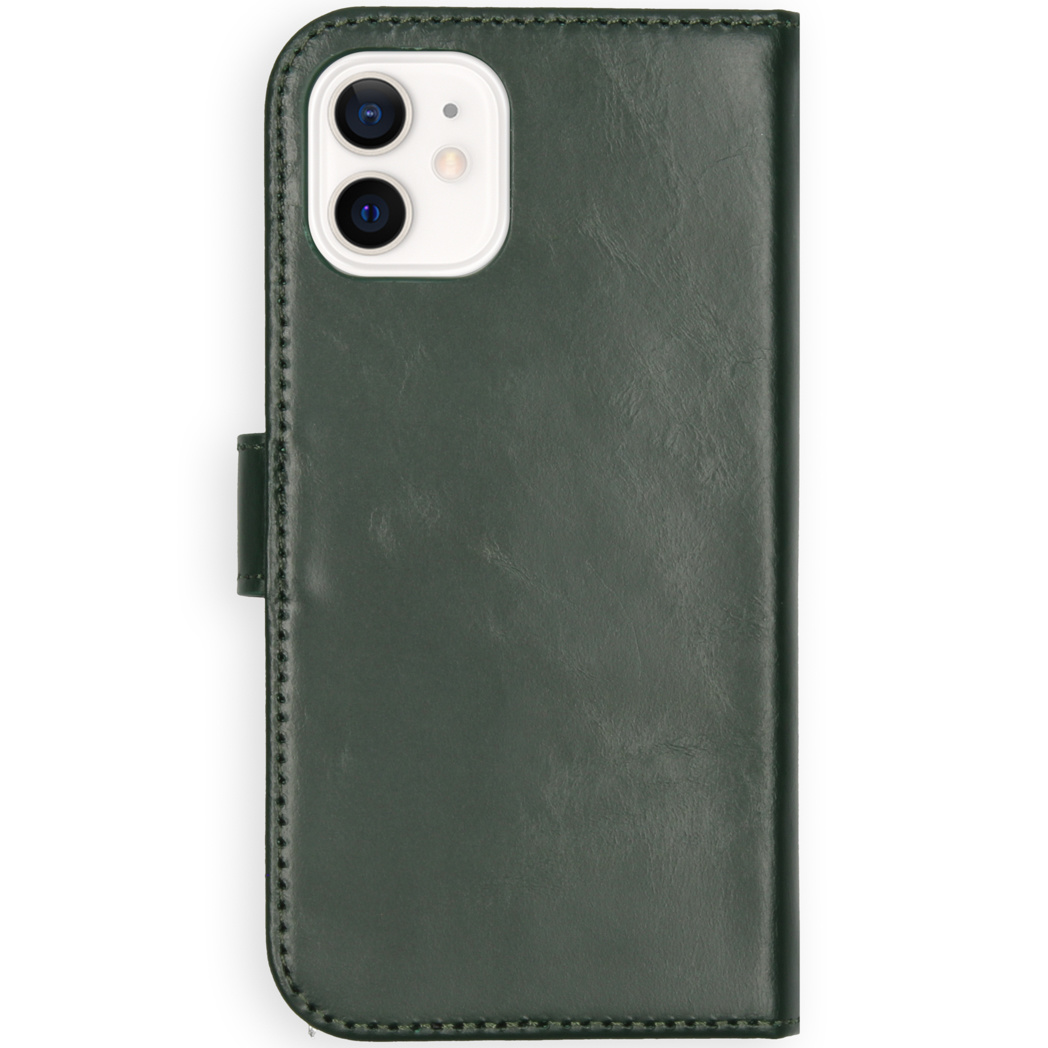 Selencia Echt Lederen Bookcase Apple iPhone 12 Mini - Groen