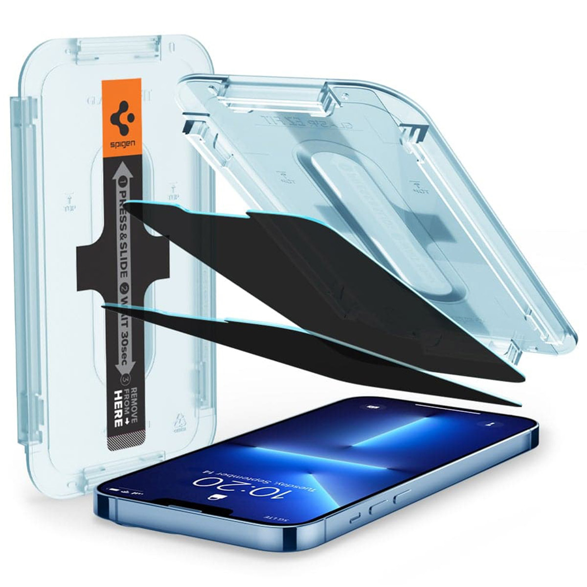 Spigen GLAStR Privacy Screenprotector + Applicator Apple iPhone 13 Pro Max