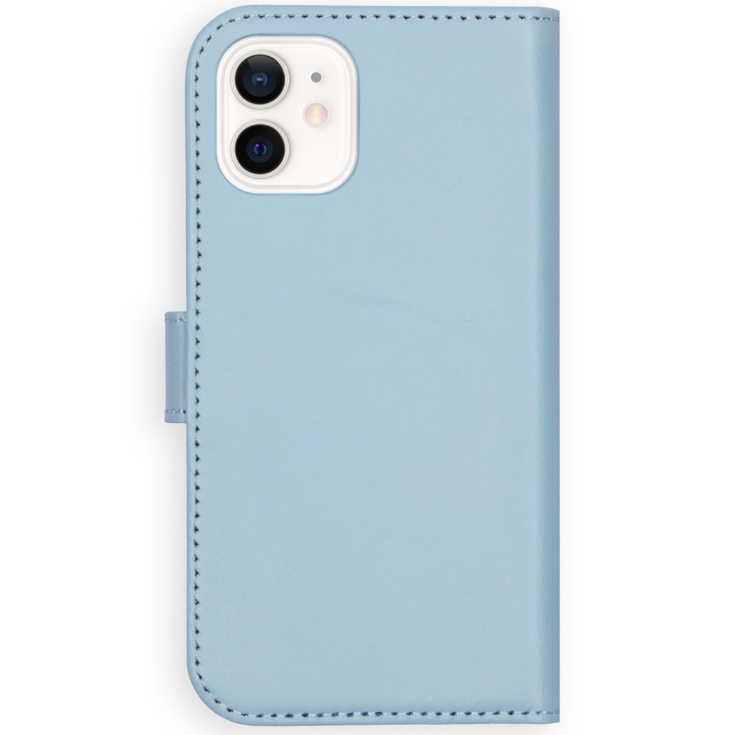 Selencia Echt Lederen Bookcase Apple iPhone 12 Mini - Lichtblauw