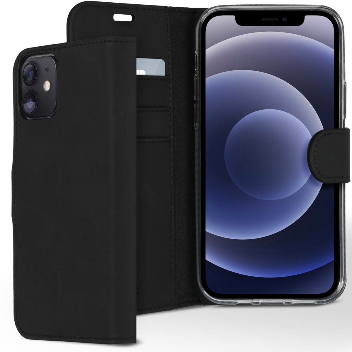 Accezz Wallet Softcase Bookcase Apple iPhone 12 (Pro) - Zwart