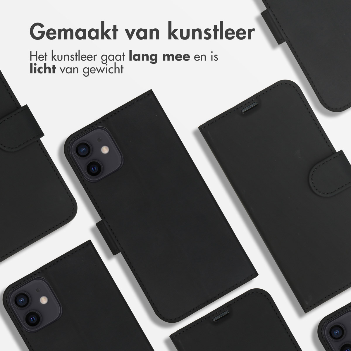 Accezz Wallet Softcase Bookcase Apple iPhone 12 (Pro) - Zwart