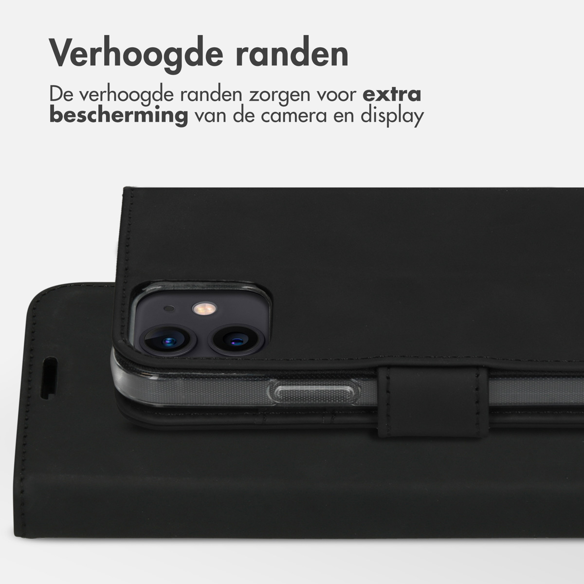 Accezz Wallet Softcase Bookcase Apple iPhone 12 (Pro) - Zwart