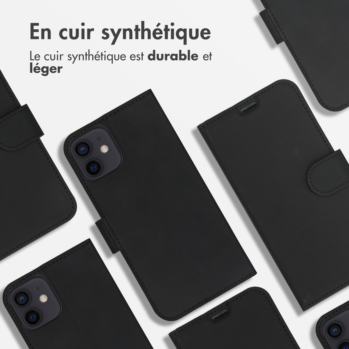 Accezz Wallet Softcase Bookcase Apple iPhone 12 (Pro) - Zwart