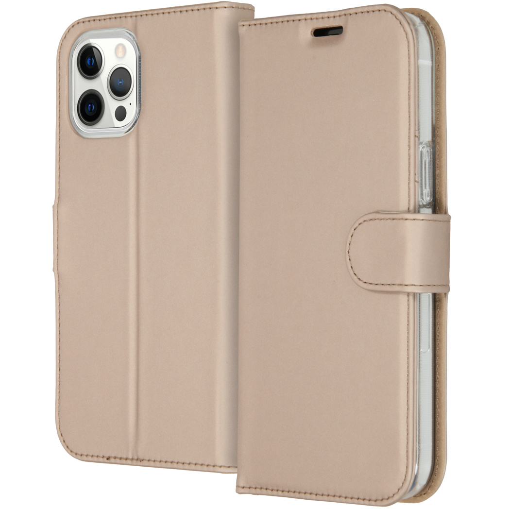 Accezz Wallet Softcase Bookcase Apple iPhone 12 Pro Max - Goud