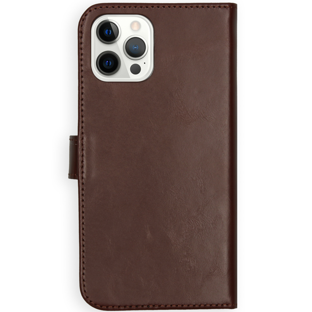 Selencia Echt Lederen Bookcase Apple iPhone 12 Pro Max - Bruin