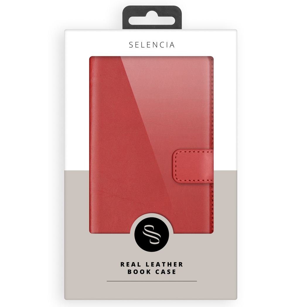 Selencia Echt Lederen Bookcase Apple iPhone 12 Pro Max - Rood