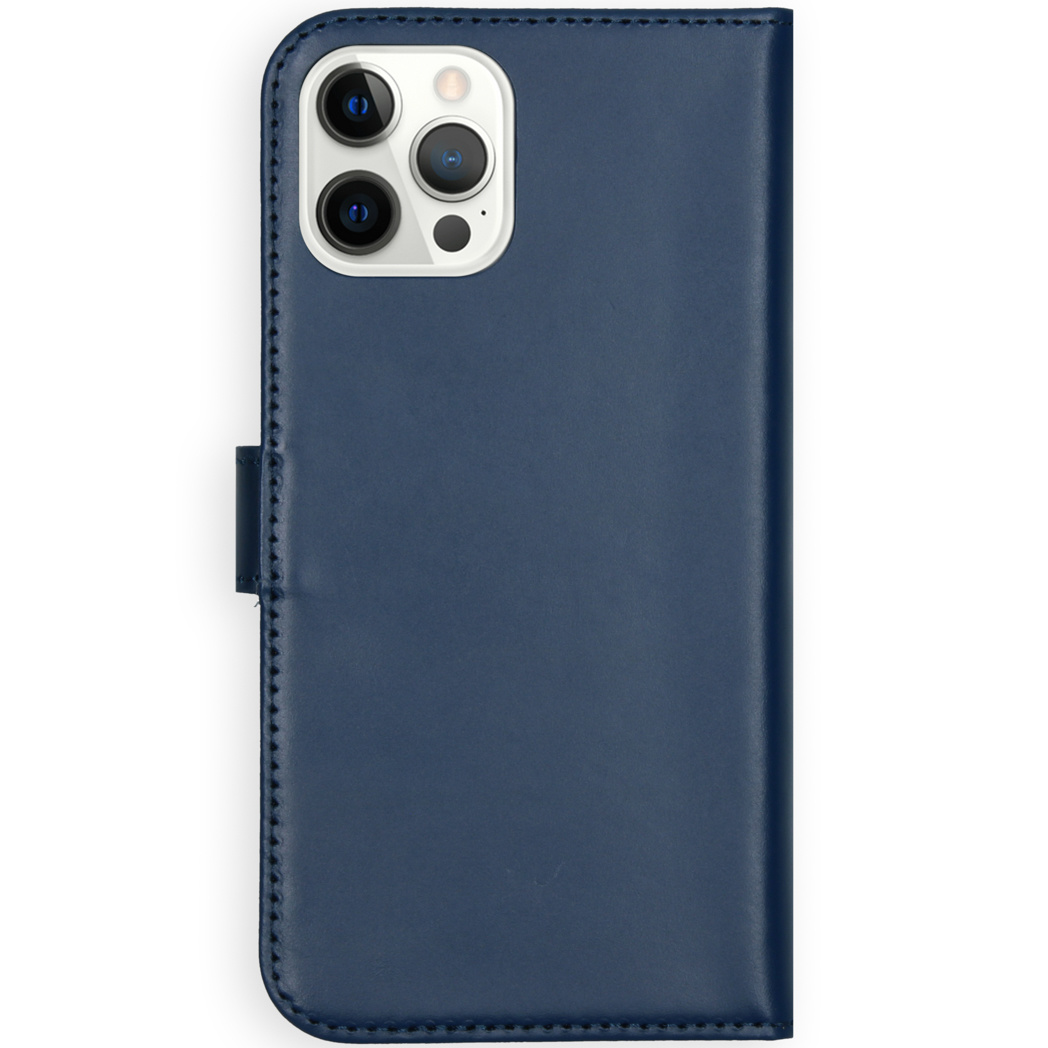 Selencia Echt Lederen Bookcase Apple iPhone 12 Pro Max - Blauw