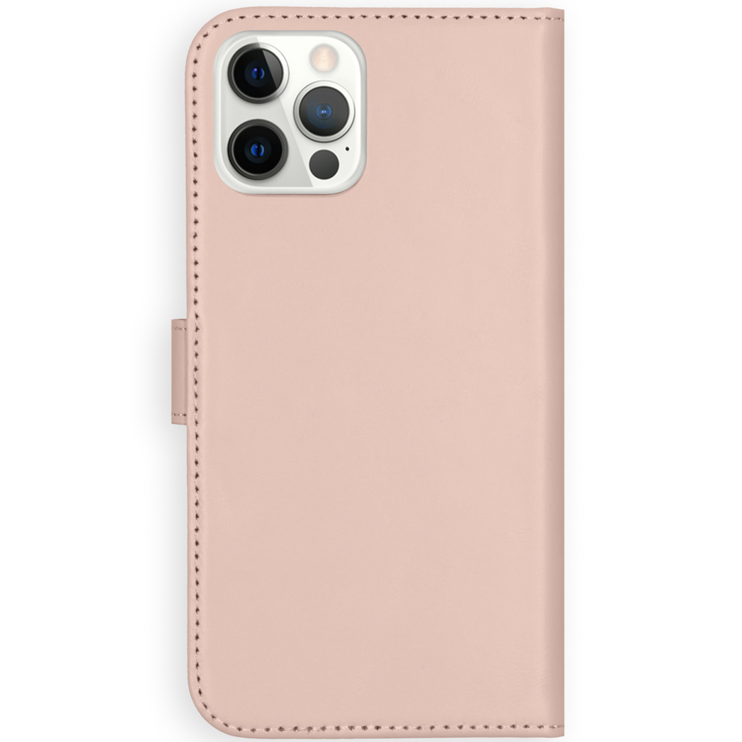 Selencia Echt Lederen Bookcase Apple iPhone 12 (Pro) - Roze