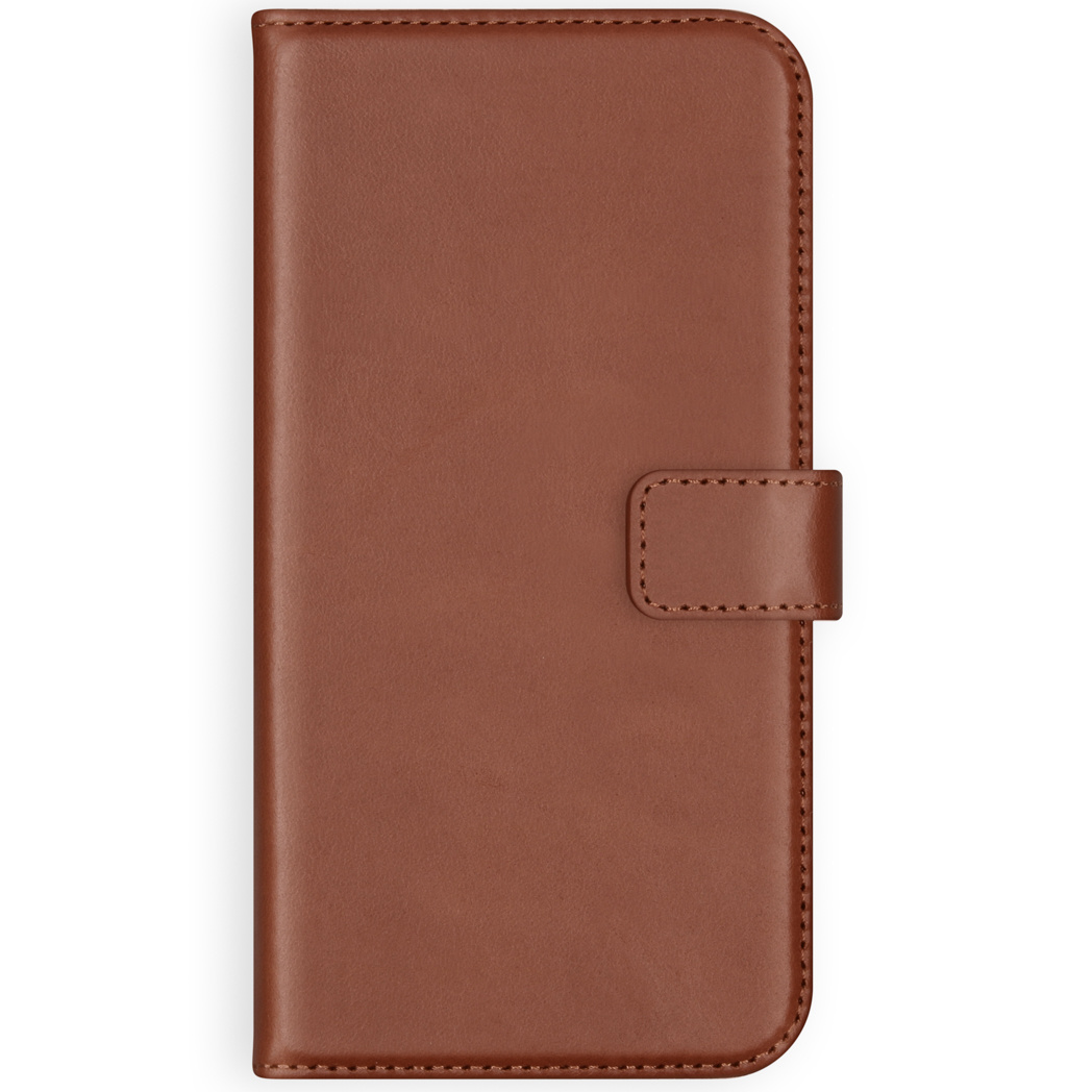 Selencia Echt Lederen Bookcase Apple iPhone 12 (Pro) - Lichtbruin