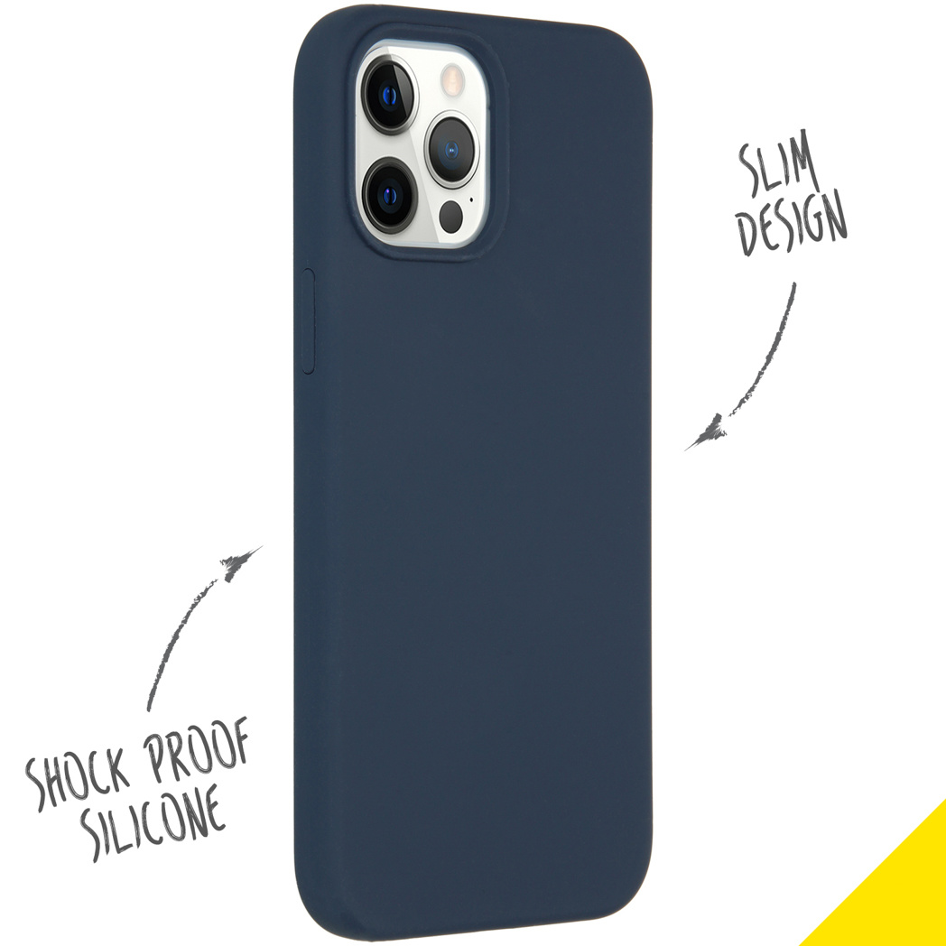 Accezz Liquid Silicone Backcover Apple iPhone 12 Pro Max - Donkerblauw