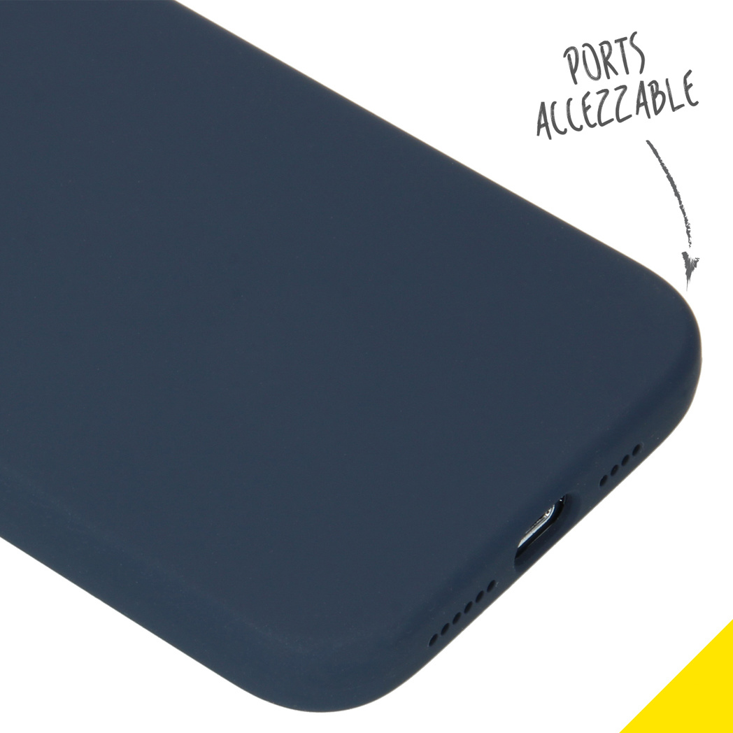 Accezz Liquid Silicone Backcover Apple iPhone 12 Pro Max - Donkerblauw