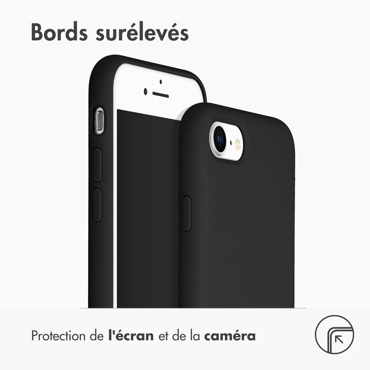 Accezz Liquid Silicone Backcover Apple iPhone SE (2022 / 2020) / 8 / 7 - Zwart