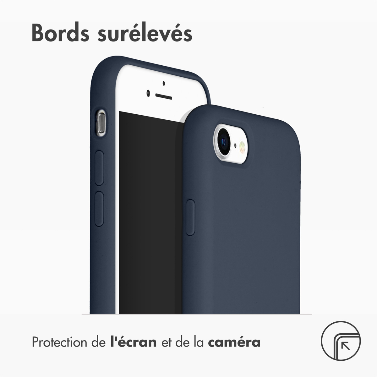 Accezz Liquid Silicone Backcover Apple iPhone SE (2022 / 2020) / 8 / 7 - Blauw